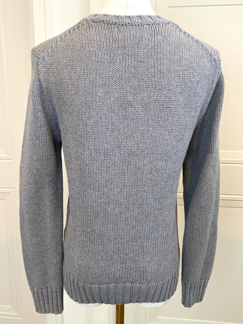 Polo Ralph Lauren Gray American Flag Sweater 100% Cotton Women’s XS Youth 16 - Picture 5 of 10